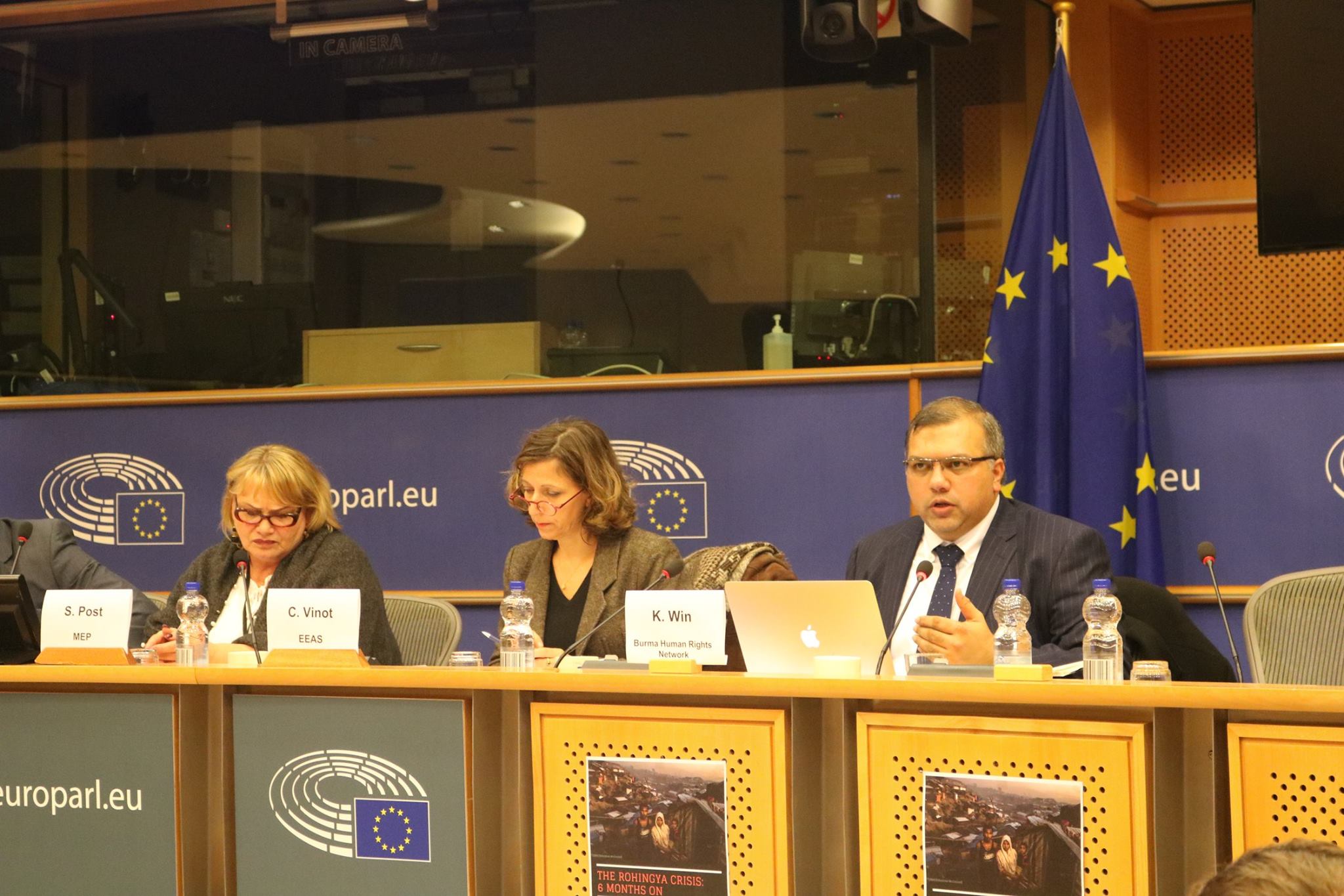 U Kyaw Win, Executive Director of Burma Human Rights Network given speech at EU Parliament on 28th Feb 2018.
