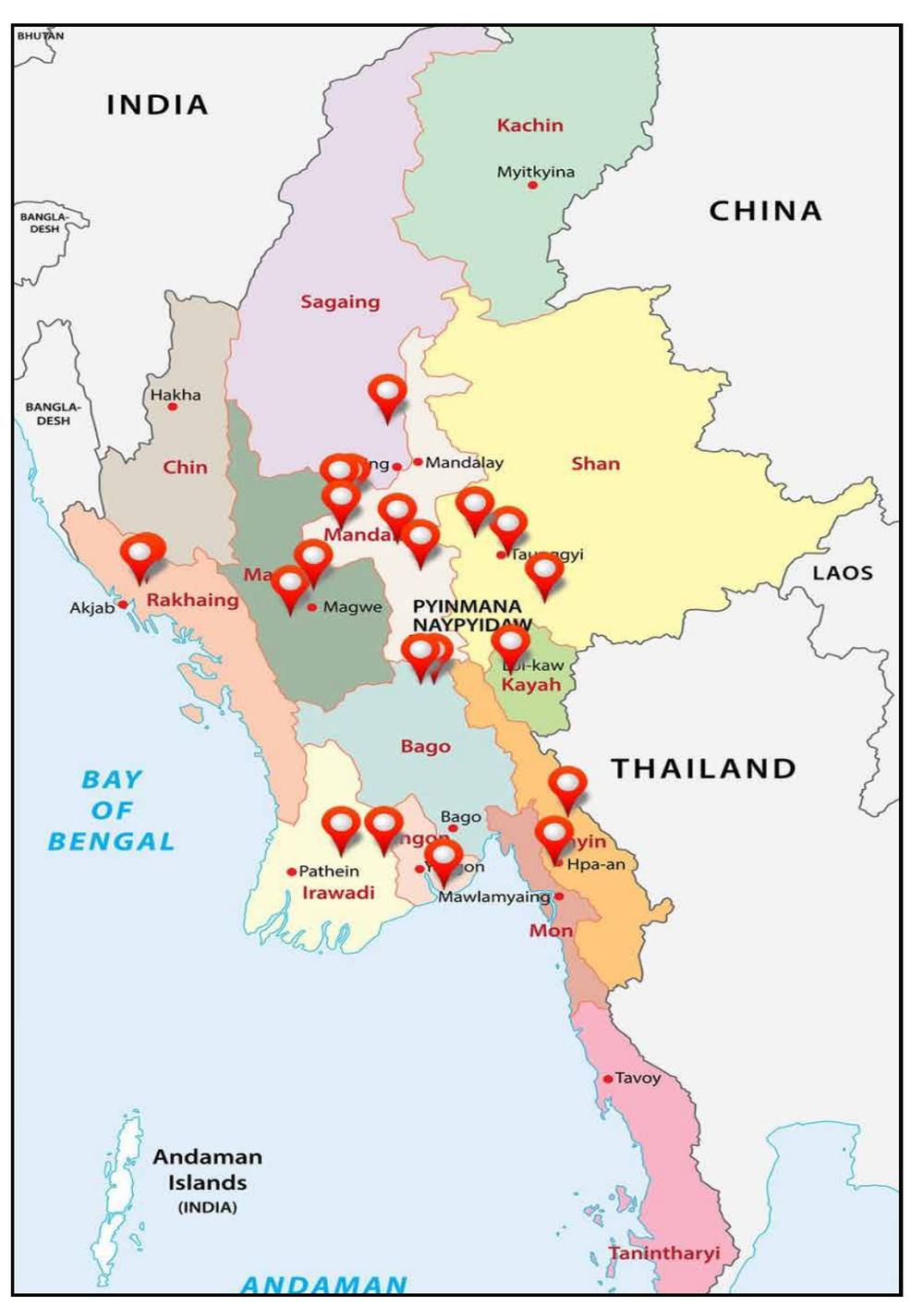 Map: “Muslim-free” villages across Burma